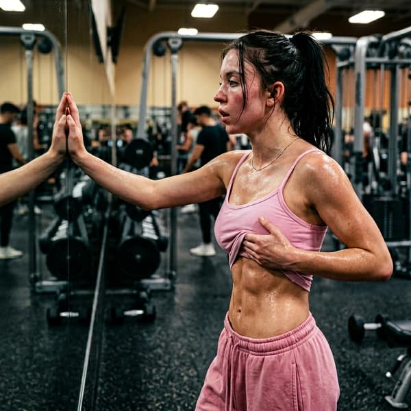 Sweaty Gym Body Check Portrait example output