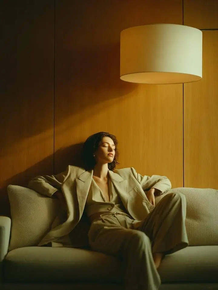 Quiet Luxury Suit & Glass Reflection example output